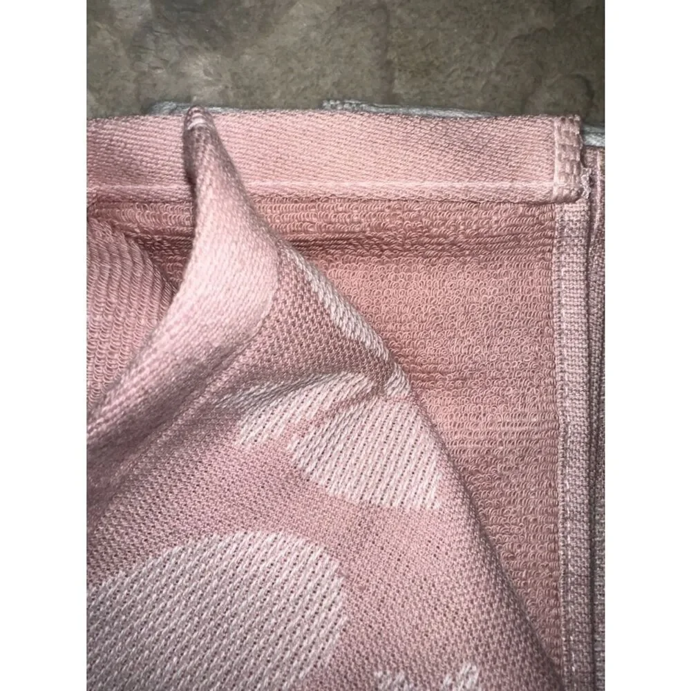 Valentine’s Day Pink White Hearts Bows Cotton Tea Kitchen Towels 2 pack